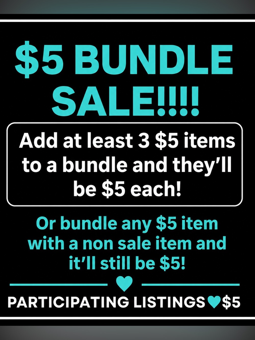 MUST BUNDLE 3 -🩵$5. FOR EACH- A BUNDLE OF 3 is required for this sale.